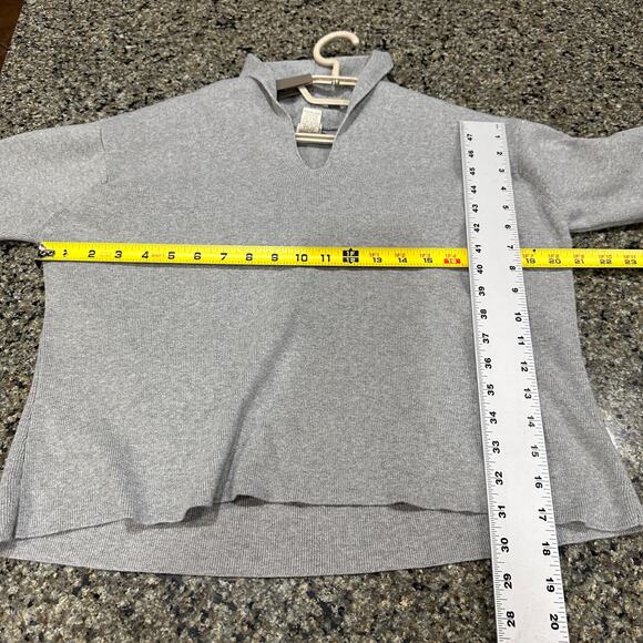J Jill Sweater Size L Gray 100% Cotton Minimalist Preppy Academia Mature Capsule - Picture 4 of 6
